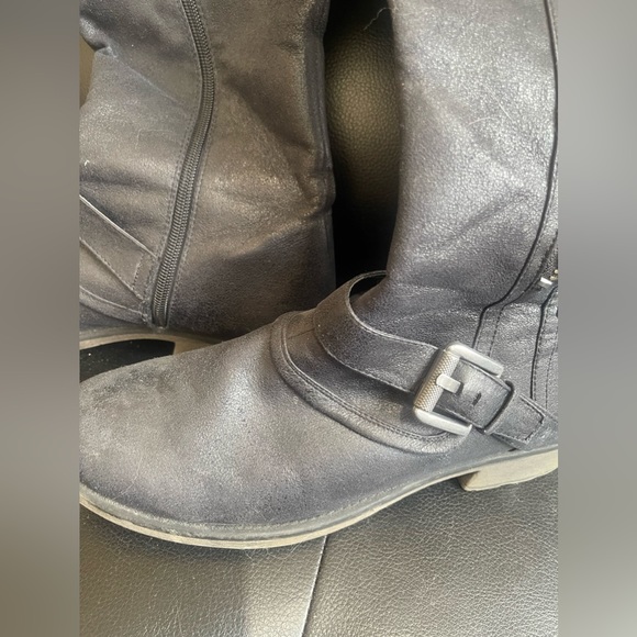 BareTraps Black Tall Boots with Buckle Detail - Picture 5 of 10